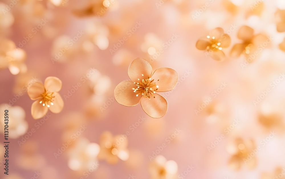 A soft focus on delicate flowers against a gentle background creates a serene atmosphere. A soft focus on delicate flowers against a gentle background creates a serene atmosphere.