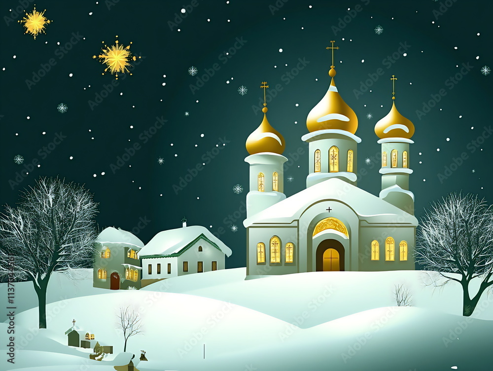 Fototapeta premium church in the snow