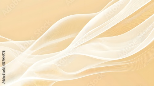 Abstract Beige and White Wave Pattern Design