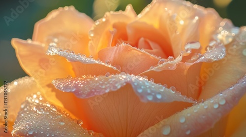 Delicate Rose Petal with Dew Drops