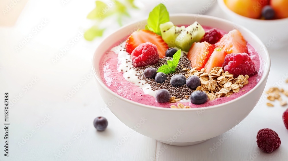 Delicious Berry Smoothie Bowl with Toppings Delicious Berry Smoothie Bowl with Toppings