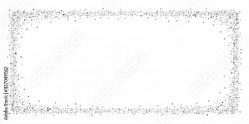 Elegant Silver Glitter Border on White Background