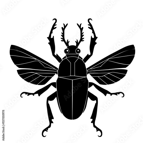 Scarab Beetle Hieroglyph Illustration