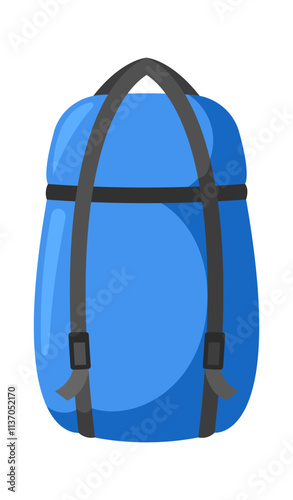 Packed in rucksack sleeping bag