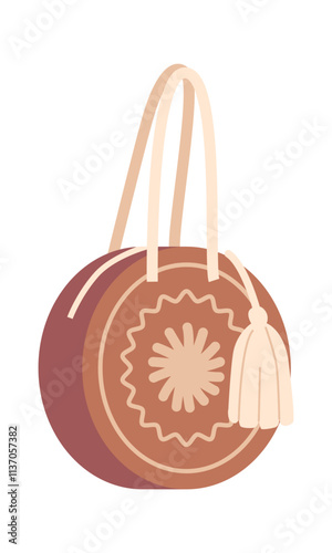 Round female hipster handbag vector illustration
