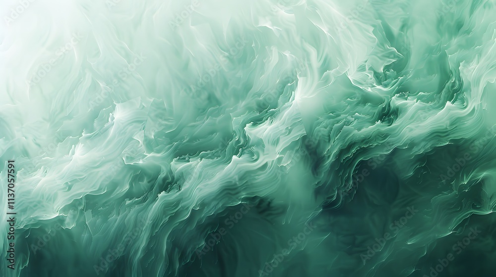 Abstract Green Fluid Swirling Wave Design Abstract Green Fluid Swirling Wave Design