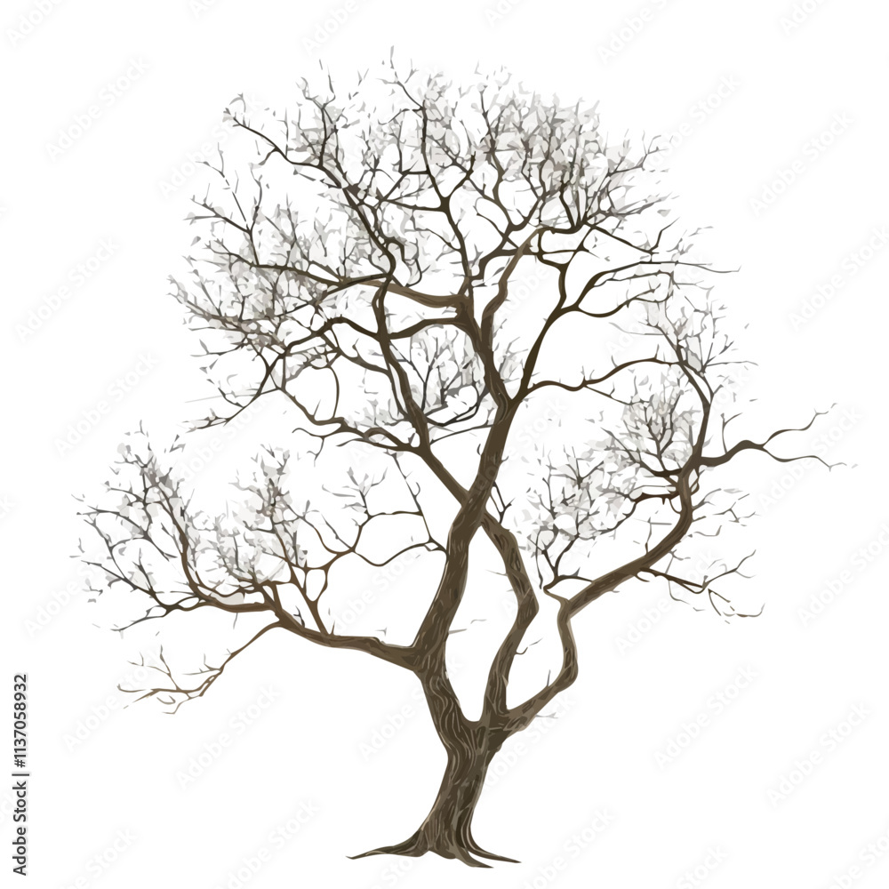Flat vector elder tree, isolated on a white background.
Flat vector elder tree, isolated on a white background.