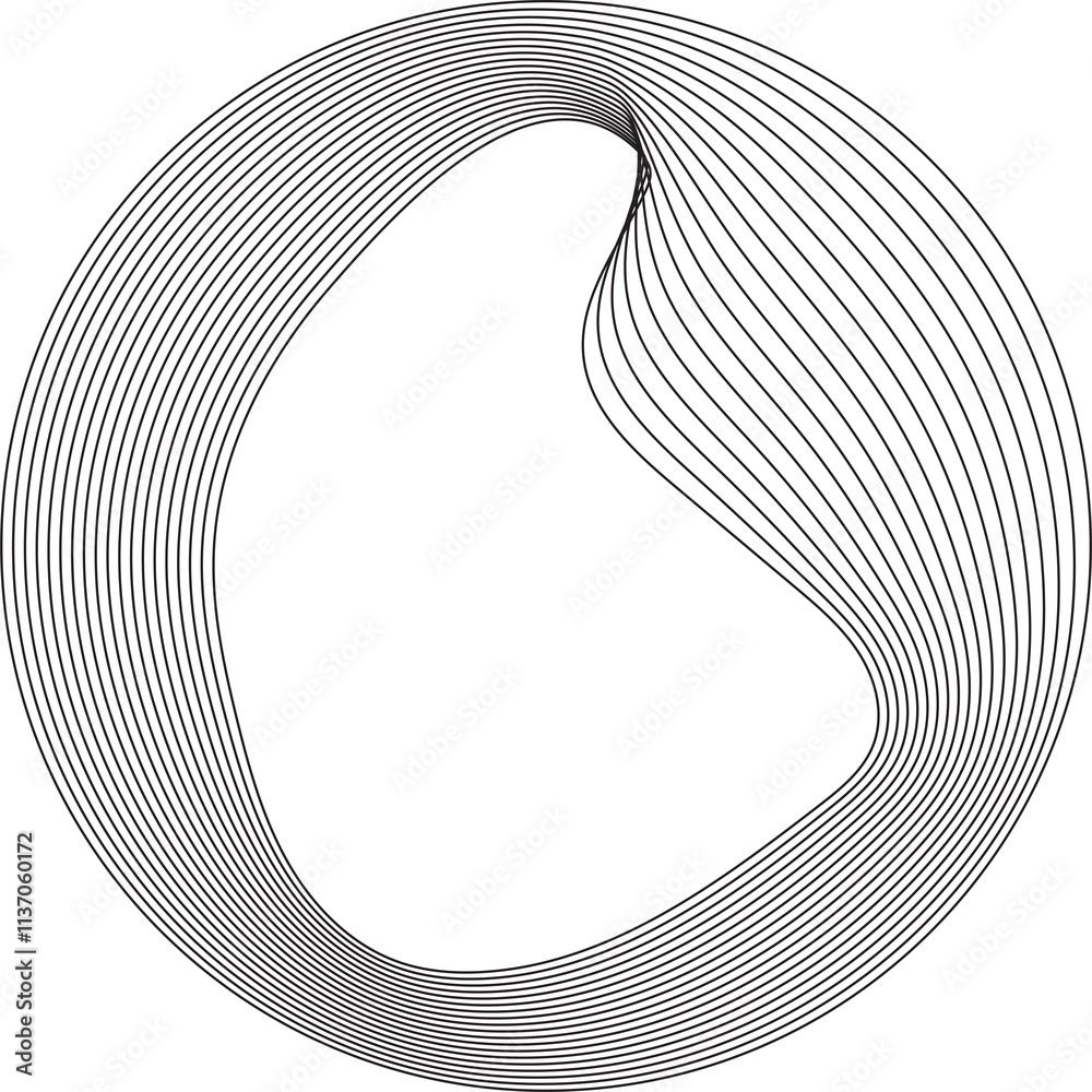Flowing wave of circle lines. Dynamic shapes elements Flowing wave of circle lines. Dynamic shapes elements