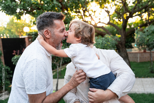 Loving moments with family in the park capturing joy and togetherness photo