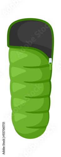 Traveler sleeping bag vector illustration