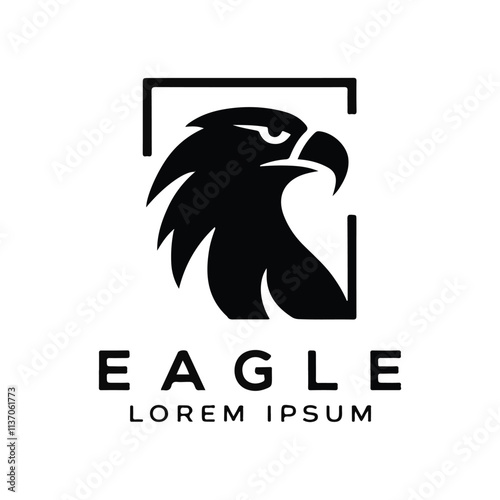 Elegant Minimalist Eagle Head Logo Design