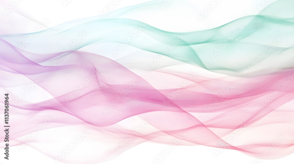 Abstract Pastel Pink and Teal Wave Design
