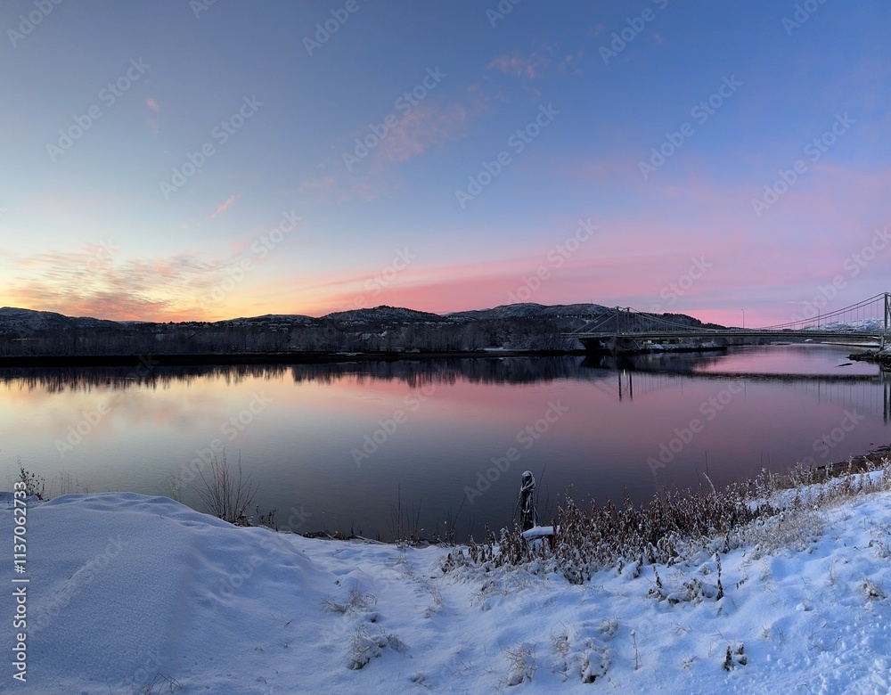 sunrise over the lake