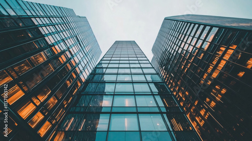 Wallpaper Mural A sleek modern office building with reflective glass, sharp angles, and a minimalist design. Torontodigital.ca