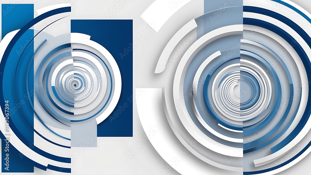 Abstract Blue and White Concentric Circles Design Abstract Blue and White Concentric Circles Design