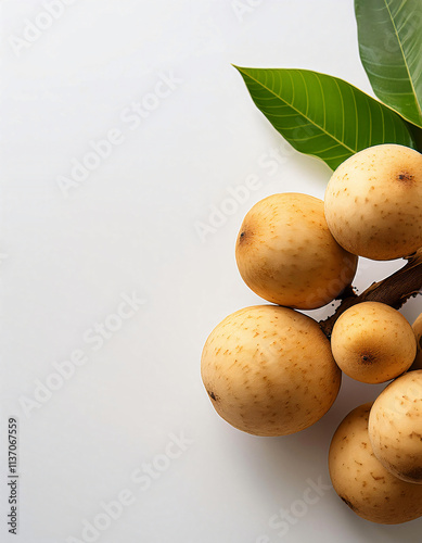 Longkong fruit, Illustration of longkong fruits on white background photo