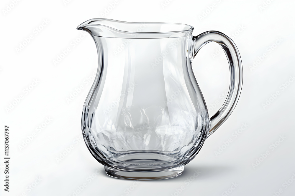 Clear Glass Pitcher with a Textured Body, Ideal for Serving Beverages Clear Glass Pitcher with a Textured Body, Ideal for Serving Beverages
