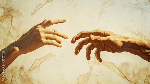 Reaching Hands Artistic Depiction of Connection photo