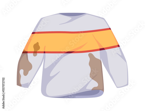 Stained dirty sweater vector illustration