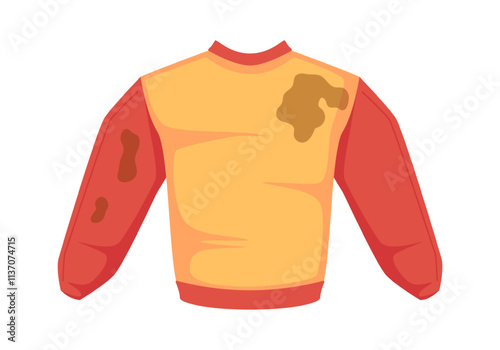 Mud stain on sports sweater