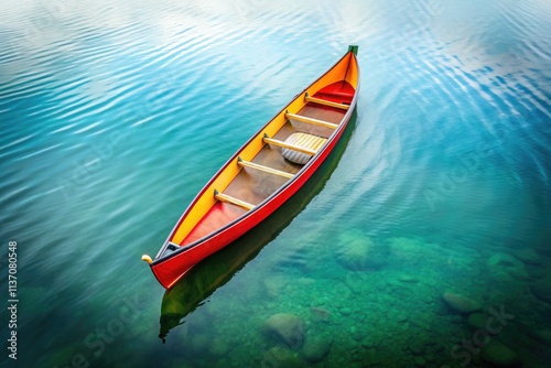 Isolated white canoe: perfect for paddling adventures, water sports, and summer recreation.  A symbol of nature, travel, and sport. photo