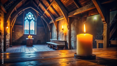 Soft light bathes the gothic church interior, creating a sacred space for devotion and worship.