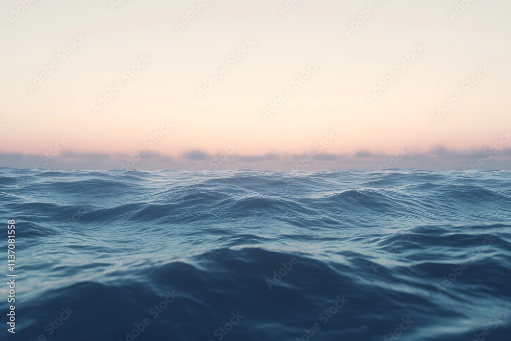 Obraz premium Serene Ocean at Dawn: A Tranquil Seascape