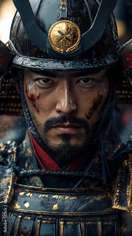 Brave Samurai Warrior Close up Portrait Ancient Armor Japan Asian History Culture Brave Samurai Warrior Close up Portrait Ancient Armor Japan Asian History Culture