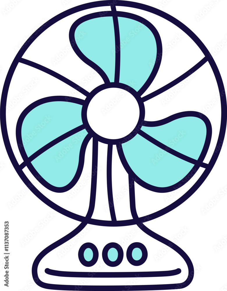 Electric fan line icon in simple cartoon hand drawn doodle style. Vector clip art illustration. Electric fan line icon in simple cartoon hand drawn doodle style. Vector clip art illustration.