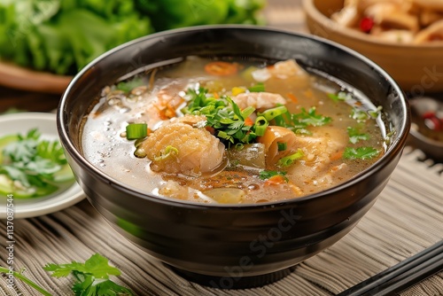 Chicken fish maw soup is nutritious photo