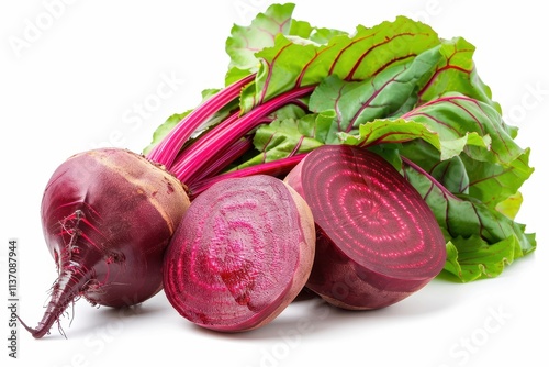 Fresh beetroot on white background with clipping path