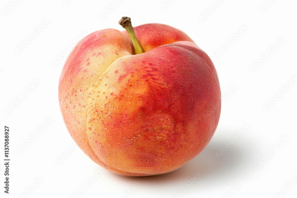 Fresh peach isolated on white with full depth of field Fresh peach isolated on white with full depth of field