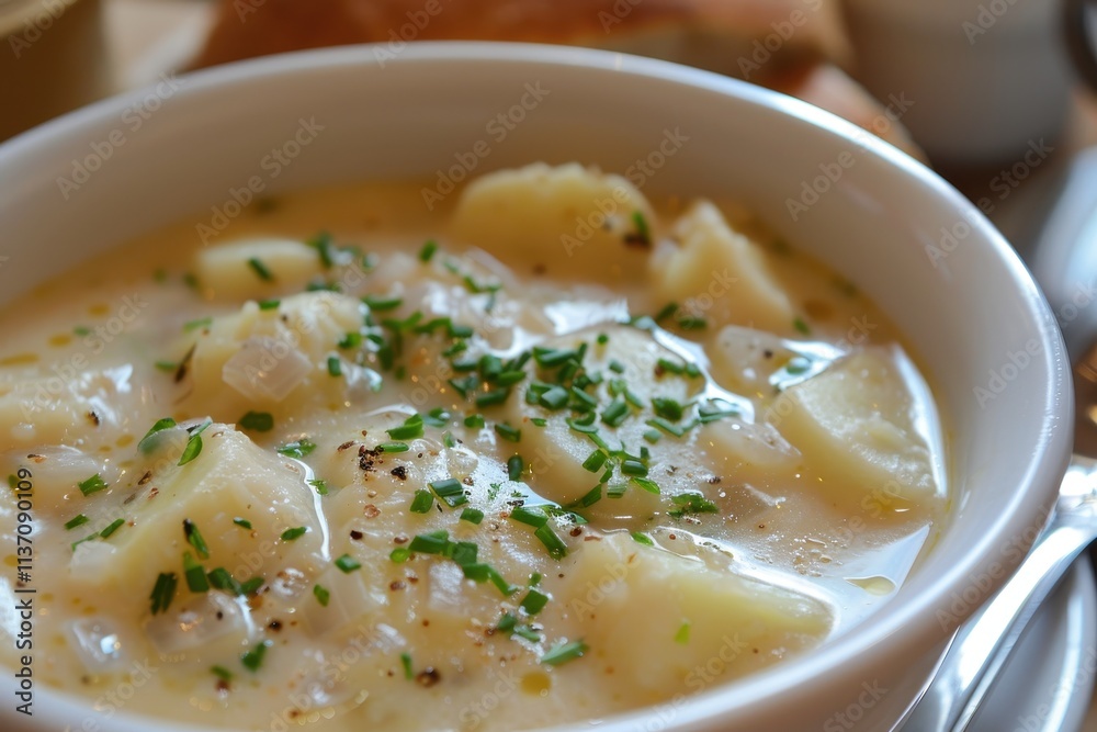 Scottish soup with smoked haddock potatoes and onions Scottish soup with smoked haddock potatoes and onions