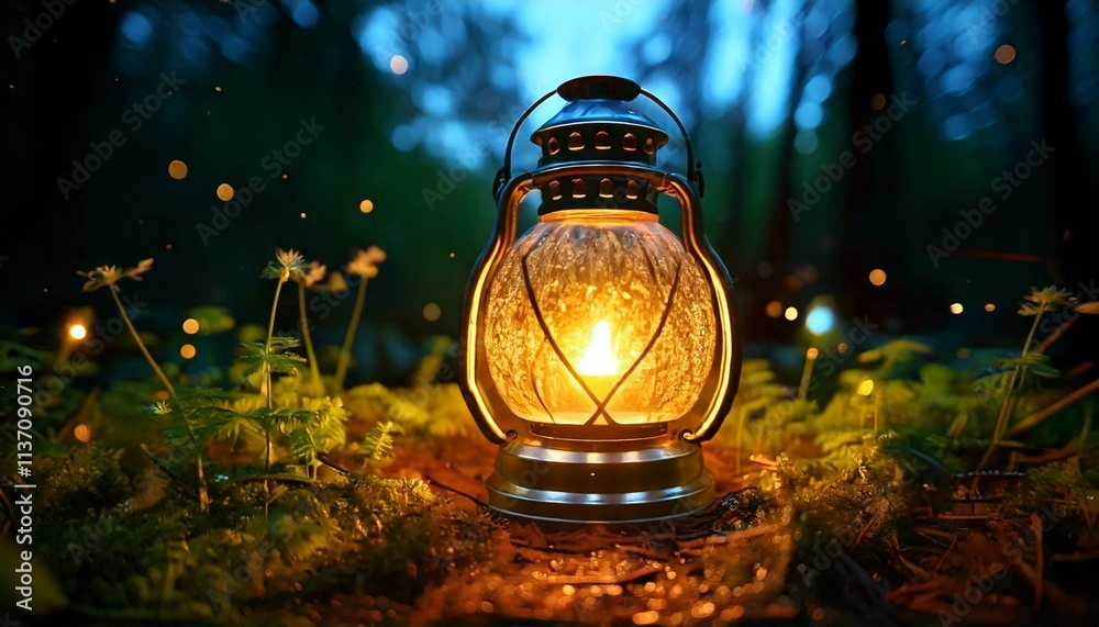 tiny glowing lantern with a cheerful tiny glowing lantern with a cheerful