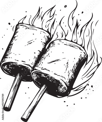 illustration of a roasted marshmallow