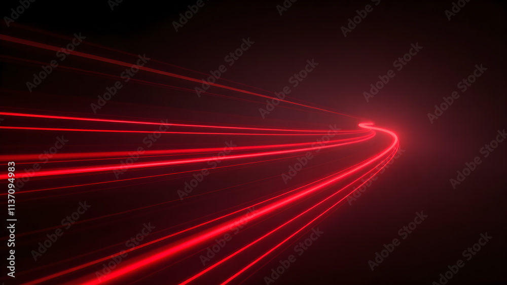 Dark abstract background with red neon glowing lines Dark abstract background with red neon glowing lines
