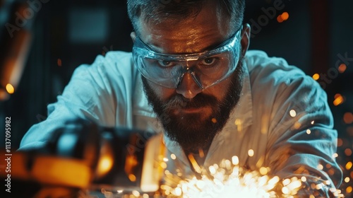 Focused Craftsman: Precision and Sparks in Metalworking