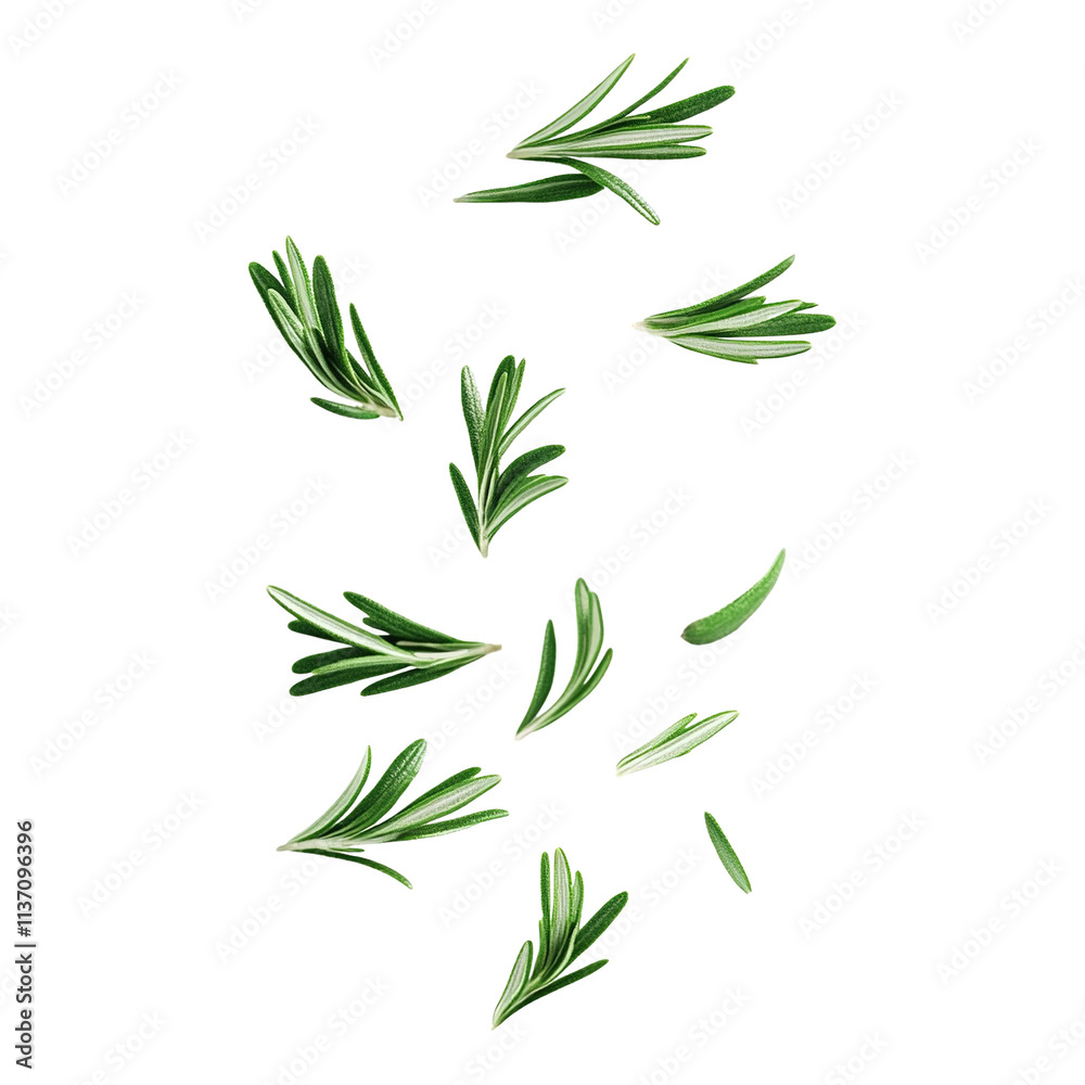 Fototapeta premium Fresh Rosemary Leaves Scattered