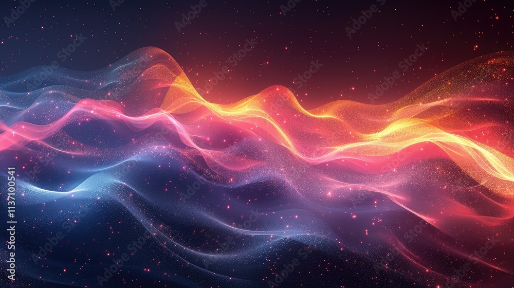Fototapeta premium Abstract waves of color with a cosmic feel, evoking energy and motion.