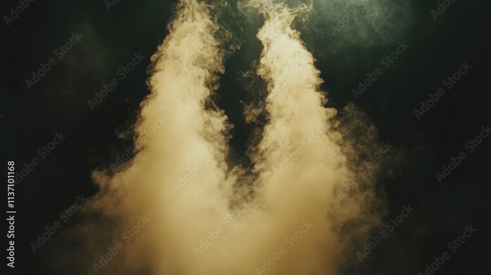 © OnuTH - Golden Smoke Plumes on Black Background © OnuTH - Golden Smoke Plumes on Black Background