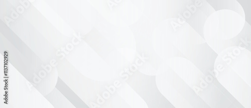 Blank and clean white geometric background. Abstract geometric white and gray on light silver gradient background. Modern futuristic technology banner design