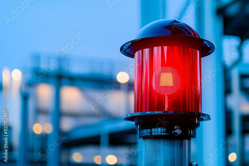 construction warning light with metallic texture photo