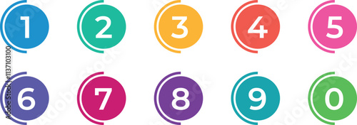 Number infographic circle from one to twelve