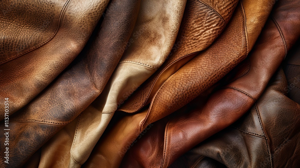 Obraz premium Varied Shades of Luxurious Hand-Crafted Leather Textures