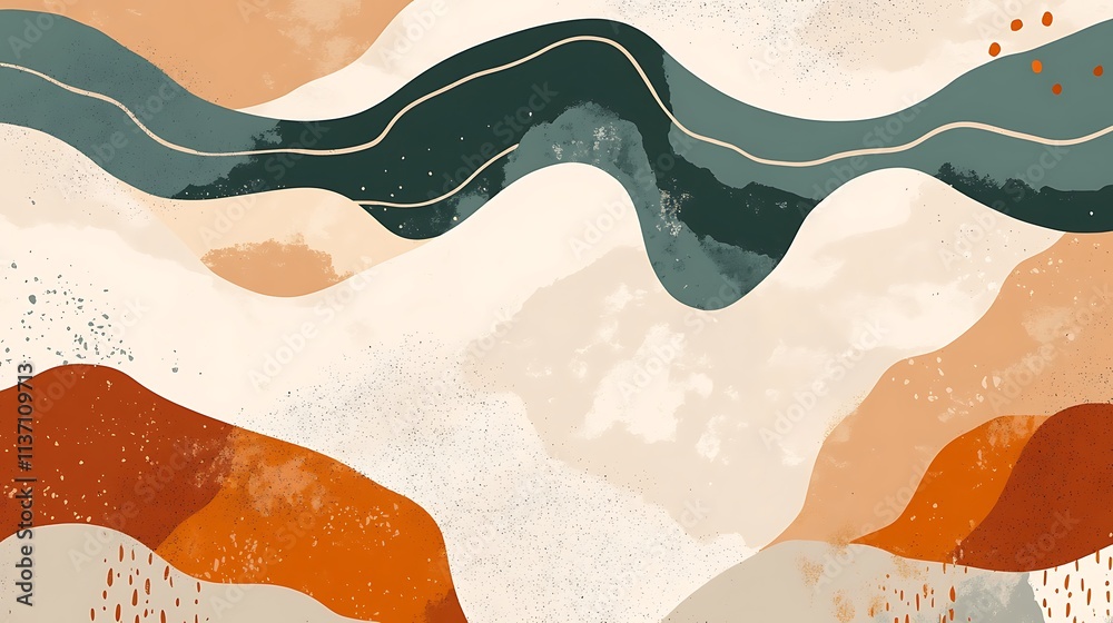 Abstract Watercolor Landscape with Earthy Tones Abstract Watercolor Landscape with Earthy Tones