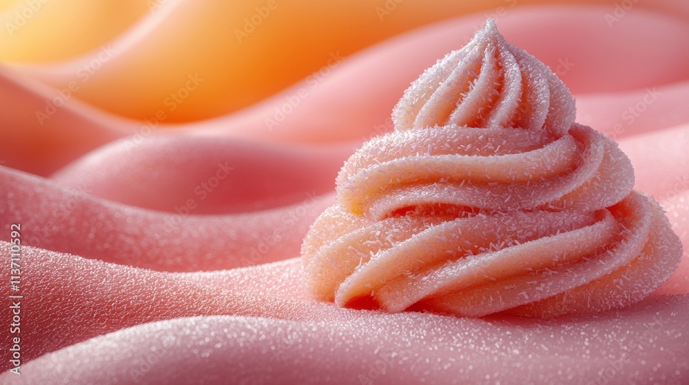 Soft pink whipped cream swirl close-up Soft pink whipped cream swirl close-up