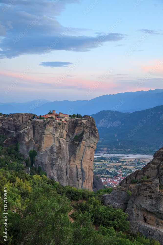 Monasteries perched on towering cliffs in Meteora