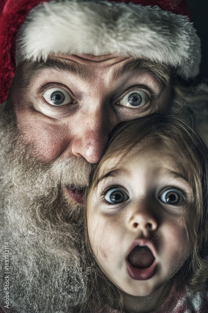 Yule digital ads idea graphic for marketing material and social media use. Cheerful christmas, Ñute child girl astounded with santa claus. Happy christmas promotions. Christmas photo santa ki. Yule digital ads idea graphic for marketing material and social media use. Cheerful christmas, Ñute child girl astounded with santa claus. Happy christmas promotions. Christmas photo santa ki.