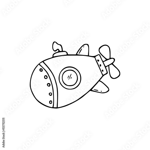 line art drawing of a sub marine coloring page