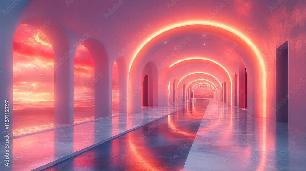 Futuristic Abstract Art Space Illuminated by Light Futuristic Abstract Art Space Illuminated by Light